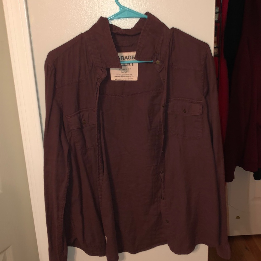 Maroon button down